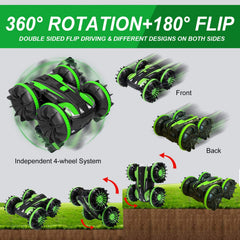 Landtaix RC Car Amphibious Remote Control Car Boat,2.4Ghz 4WD Off Road Rock Double Sided 360° Rotating Crawler Hobby RC Truck Toy Gifts for 6 7 8+ Year Old Girls Boys Teens Aadults