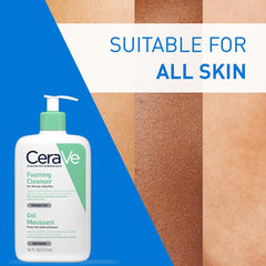 CeraVe Foaming Cleanser | Face and Body Wash for Normal to Oily Skin with Hyaluronic Acid, Niacinamide and Ceramides| Fragrance Free Paraben Free | 16Oz, 473 ML
