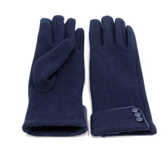 Tomily Womens Touch Screen Phone Fleece Windproof Gloves Winter Warm Wear - Navy Blue