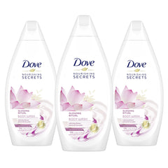 Dove Nourishing Secrets Glowing Ritual Shower Gel Body wash With Lotus Flower Extract And Rice Milk, 500ml Pack of 3, Pink