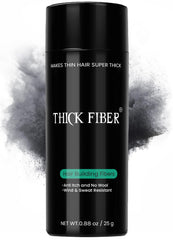 THICK FIBER - Hair Fibers for Thinning Hair (Black) 25g Bottle, Hair Loss concealer for Men & Women