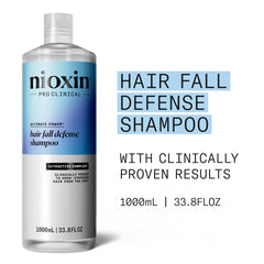 Nioxin Hair Fall Defense Shampoo | Activates Hair Follicles for Visibly Less Hair Loss| With Lauric Acid, Caffeine, Niacinamide and Sandalore|33.8 Fl Oz