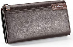 Mens Long Leather Cellphone Clutch Wallet Purse for Men Large Travel Business Hand Bag Cell Phone Holster Card Holder Case Gift for Father Son Husband Boyfriend (Y-BROWN)