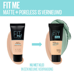 Maybelline New York Fit Me Matte And Poreless Foundation For Women, 102 Fair Ivory, 30 ml