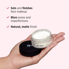 IT Cosmetics Bye Bye Pores β Poreless Finish Loose Setting Powder Makeup β Translucent Blurring Powder for All Skin Tones β Face Powder with Peptides, Silk, Collagen & Antioxidants β 0.23 oz