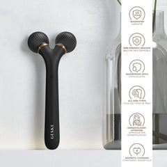 GESKE SmartAppGuided™ Sonic Facial Roller | 4 in 1 | Facial Dermasmooth Stimulator | Derma Roll | Professional Facial Roller | Derma Roller for Skincare and Beauty Routine | Smooth Skin