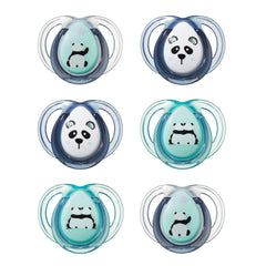 Tommee Tippee Anytime Soothers, Symmetrical Orthodontic Design, BPA-Free Silicone Baglet, 6-18m, Pack of 6 Dummies