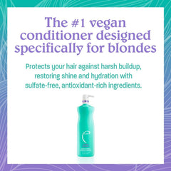 Malibu C Blondes Enhancing Conditioner (33.8 oz) - Hair Hydrating Conditioner for Natural + Processed Blondes - Protects Hair from Discoloration & Damage