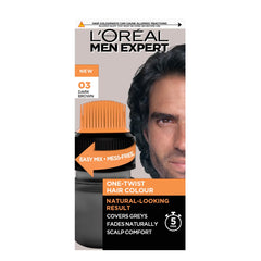 L’Oréal Paris L'Oreal Men Expert One Twist Hair Colour, Black Hair Dye For Men. Mens Hair Dye For Men Dying Hair To Cover Grey Hair, Gives Quick Natural Looking Results - Shade 3 Dark Brown