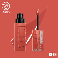 Maybelline New York Super Stay Vinyl Ink Nudes Longwear Transfer Proof Gloss Lipstick, Keen 1.0 count, 1