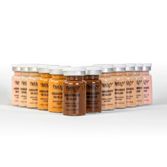 BRÜUN BB Glow Starter Kit of 12 Vials for Spa and School - A Pigment Set for Skin Care to use with Derma Pen and Rollers for Fresh Look and Lasting Results
