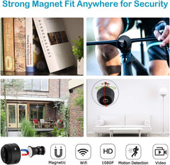 Keepinno Mini WiFi Hidden Cameras,Wireless Spy Cameras with Video Live Feed, HD 1080P Home Security Cameras, Baby Nanny Cam,Tiny Smart Cameras with Night Vision and Motion Detection.