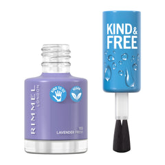Rimmel KIND & FREE Clean Nail Polish - Breathable Top Coat - Plant-based Formula - Cruelty-Free & Vegan - 8 ml - 25oz, shade 153 Lavender Light