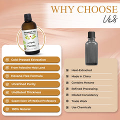Drsous Ca Crispum Seed Oil 100ml | 100% Pure Cold Pressed Essential Undiluted Parsley Seed Vegan Therapeutic Oil for Skin care & Hair care | Made in Palestine
