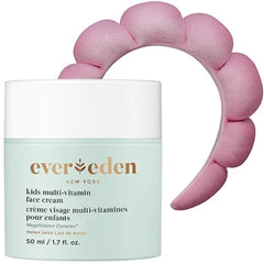Evereden Skin Care for Kids Melon Juice Cream Multi Vitamin Face Lotion & Non Toxic Moisturizer Adorable Terry Spa & Makeup Headband