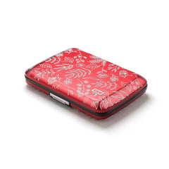 Aluminium Smart Case V2 Wallet - Metal Clasp - RFID Blocking Card Holder - Holds up to 10 Cards and Banknotes - Laser Engraved Floral