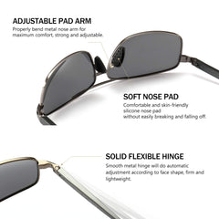 SUNGAIT Ultra Lightweight Rectangular Polarized Sunglasses UV400 Protection