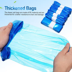 Rukoy Eco-Friendly Nappy Bin Refill Bags, 8 Pack Nappy Bin Refills, Smellproof, Diaper Pail Refills Compatible with Tommee Tippee, Twist & Click, AngelCare, Genie, Foppapedretti