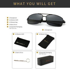 SUNGAIT Ultra Lightweight Rectangular Polarized Sunglasses UV400 Protection