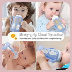 TEITEAI 4 Pack Silicone Sleeves for Philips Avent Glass Bottles 8oz, Silicone Bottle Sleeve Compatible with Avent Natural Glass Baby Bottles 8oz, Anti-Breakage Sleeves for Moms, BPA Free