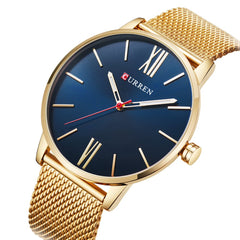 CURREN Mens Watch Classic Sport Watch with Golden Band
