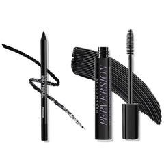 URBAN DECAY Perversion Volumizing Black Mascara and Black Eyeliner Pencil Makeup Set Lengthening and Lash Thickening Mascara + 24/7 Glide On Eyeliner Pencil (Matte Black) Bundle Kit