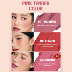 HONPOLO Blush Cream Repair Capacity Brighten Complexion Natural Nude Makeup Blush Stick Nude Makeup, Contouring and Highlighting, Improves Complexion, Waterproof Mousse Texture Long-Lasting (#1)