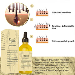 Veganic Natural Hair Growth Oil, 1Pcs veganic hair growth oil Rosemary Oil for Hair Growth Organic,veganic hair oil for dry damaged hair and growth