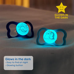 MAM Air Night Pacifiers (1 Sterilizing Pacifier Case), MAM Sensitive Skin Pacifier 6+ Months, Glow in the Dark Pacifier, Best Pacifier for Breastfed Babies, Baby Boy Pacifiers, 6-16 (Pack of 2