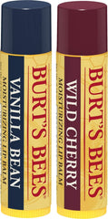 Burt's Bees 100% Natural Lip Balm, Wild Cherry and Vanilla Bean Blister Box, 0.3 Ounce, 2 Count