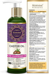 Morpheme Remedies Pure Cold Pressed Castor Oil For Hair & Skin Care, 120ml