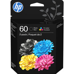 HP 60 Black/Tri-Color Ink Cartridges (2-pk) | DeskJet D1660, D2500, D2600, D5560, F2400, F4200, F4400, F4580, Envy 100, OfficeJet J4500, J4680, 4500, PhotoSmart C4600, C4700, D110a | N9H63FN