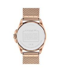 COACH WOMEN'S CARNATION GOLD DIAL IONIC PLATED ROSE GOLD STEEL BRACELET WATCH - 14504253