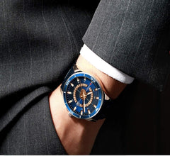 CURREN Quartz Chronograph Analogue Black Men wrist watch CR-8359-Rose Gold Blue
