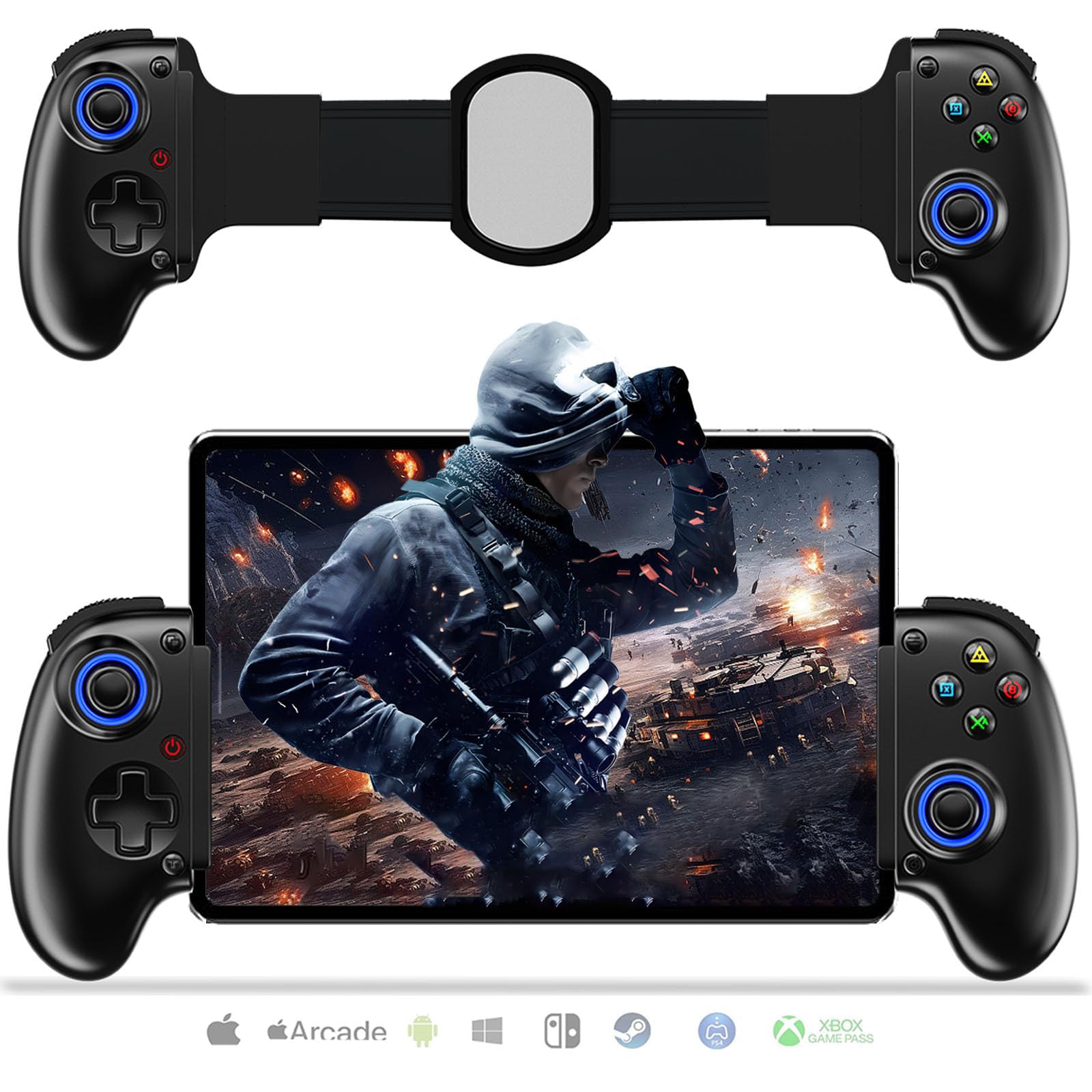 Mobile Cloud Gaming Controller for iPhone 16/15/14, iPad, Android, PC,
