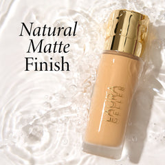 LAURA GELLER NEW YORK Double Take Liquid Foundation | Medium to Full Coverage, Natural Matte Finish, Sand