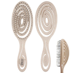 Eco-Friendly Detangling Hair Brush for Women, Children, Men - Gentle on Hair and Scalp - Ideal for Straight, Curly & Wet Hair (Beige)