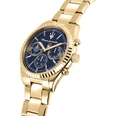 Maserati COMPETIZIONE 43 mm Multifunction Men's Watch, Gold, R8853100026 - Gold-Blue