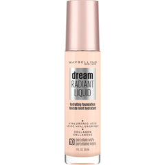 Maybelline Dream Radiant Liquid Medium Coverage Hydrating Makeup, Lightweight Liquid Foundation, Porcelain Ivory, 1 Count