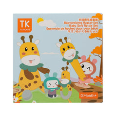 TUMAMA Baby Rattles 0-6 Months, 3Pcs Infant Boy Toys Rattles for Babies 0-6 Months, Super Soft Plush Rattles Sensory Toys for Newborn Gift