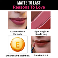 Nykaa Matte To Last ! Liquid Lipstick Collection - Pink - Intense Matte Color | Long-Lasting | Lightweight & Comfortable | 24-Hour Freshness | Precise Application - Le Pondy 15 (5 ml)