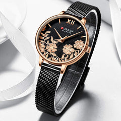 CURREN Women's 9065 Elegant Exquisite Casual Business Quartz Watch - Black