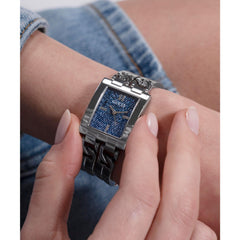 Guess Women's watch MOD ID GW0807L1 stainless steel silver, Silver-Blue, Bracelet