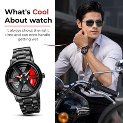 SKMEI Men's Watch New Wheels Rolling Creative Fashion Che Youhui League Fans Butterfly Double Snap Gift Wristwatch - 1787 - RED