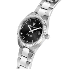 Maserati COMPETIZIONE Men's Quartz Watch, Time and Date, R8853100028, Silver, 43mm, Bracelet, Silver, 43mm, Bracelet