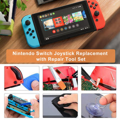 Joycon Teardown Repair Tool Kit - 4 Pack Joystick Analog Thumb Stick for Nintendo Consoles with Flex Cable, Screws, Springs & Grips - Console Lovers Must-have(25 PCS)