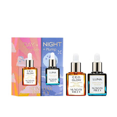 Sunday Riley Day + Night Brighten + Plump Duo - Face Oils with Vitamin C and Retinol for Brightening, Smoothing, and Plumping Skin