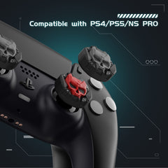 GeekShare Halloween Skull Thumb Grip Caps for PS5 Controller, Thumbsticks Cover Set Compatible with Switch Pro Controller and PS4 PS5 Controller, 2 Pairs / 4 Pcs (Black & Red)