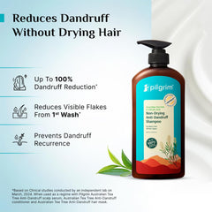Pilgrim Tea Tree & Salicylic Acid Anti-Dandruff Shampoo | Reduces Visible Flakes | Non Drying Scalp Relief | Suitable for All Hair Types | For Men & Women | 21.98 Fl Oz (650ml)