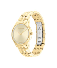 Calvin Klein WOMEN'S QUATRZ IONIC GOLD PLATED STEEL SWISS WATCH - Gold